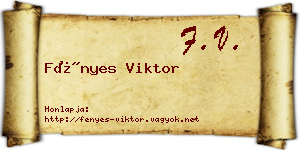 Fényes Viktor névjegykártya