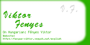 viktor fenyes business card
